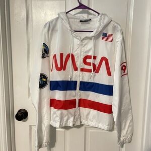 NASA Lightweight Zipper Hooded Jacket Windbreaker by Chemistry Adult Large